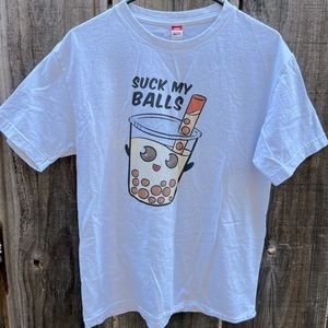 Suck My Balls boba tea T-shirt